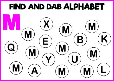 Kindergarten Find And Dab Alphabet M Graphic By Saritakidobolt