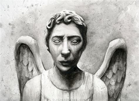 Weeping Angels Art Doctor Who Art Print Angel Watercolor Painting Weeping Angel Print Don T