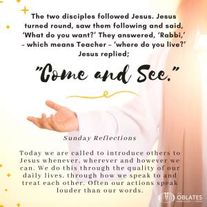 Gospel Reflection For Sunday January 17th 2021