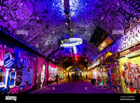 Colourful Artwork And Murals Inside The Leake Street Graffiti Tunnel