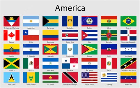 Conjunto De Bandeiras Países Das Américas Toda A Coleção De Bandeiras