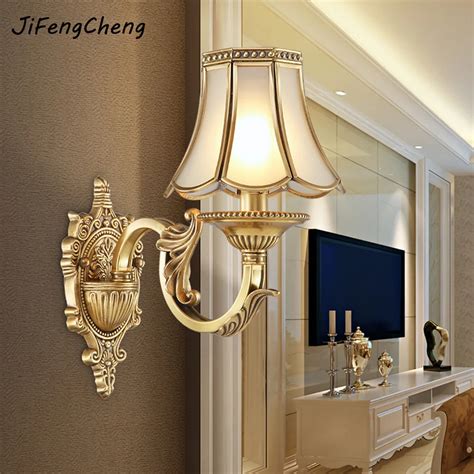 Jifengcheng European Full Copper Wall Lamp American Bedside Lamp