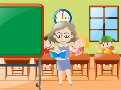 Teacher And Student Clipart Background Teacher Teaching Students In