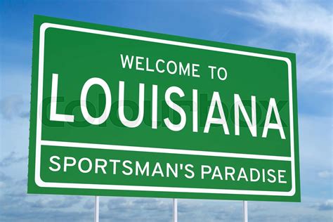 Welcome To Louisiana State Road Sign Stock Image Colourbox