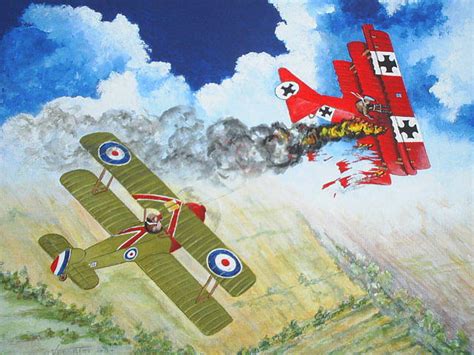 The End Of The Red Baron Painting By Dennis Vebert