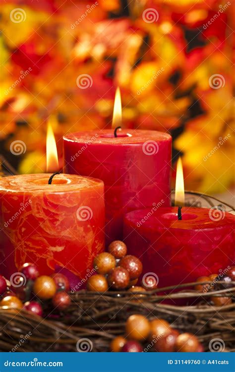 Autumn Candles Stock Photo Image 31149760