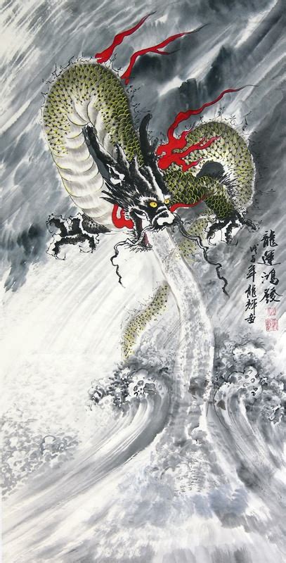 Chinese Dragon Painting 4742007 69cm X 138cm27〃 X 54〃