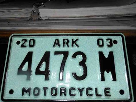 Arkansas 2003 Motorcycle License Plate Never Issued
