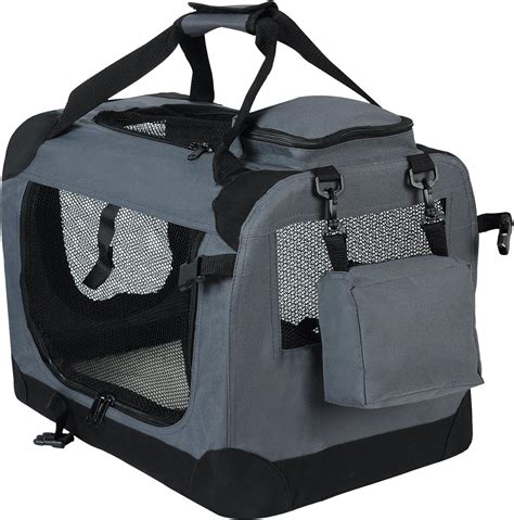 Foldable Dog Travel Carrier Pet Cat Transport Crate Canvas Steel Frame