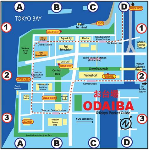 TOKYO POCKET GUIDE Tokyo Odaiba Map In English For Tourist Attractions