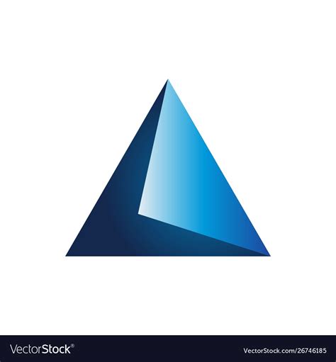 Geometric Shape Triangle Prism Logo Design Vector Image