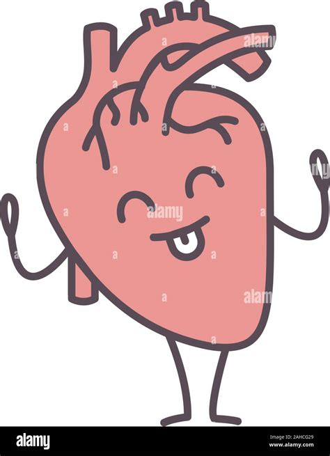 Feliz Corazón Humano Emoji Icono En Color La Salud Del Sistema