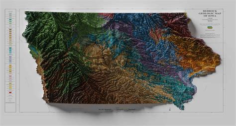 Geologic Relief Map State Of Iowa 2010 Riowa