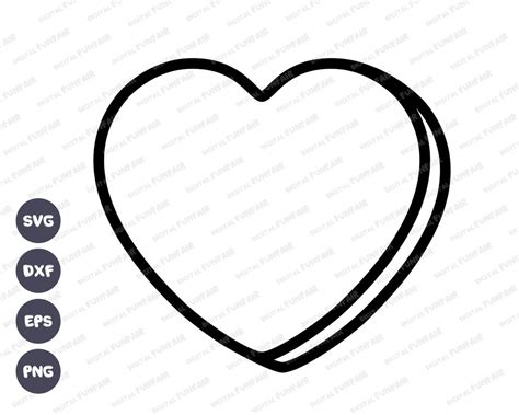 Outline conversation hearts SVG Heart outline SVG Valentine | Etsy