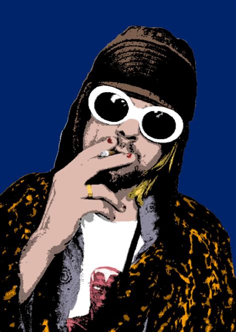 Nirvana Kurt Cobain Stylised Pop Art Poster Print Etsy