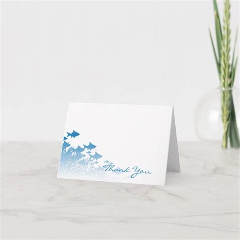 Blue Fish And Coral Thank You Zazzle Thank You Cards Fishing