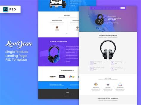 Single Product Landing Page Psd Template 02 Uplabs