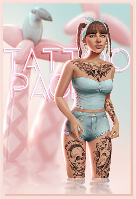 Tattoo Pack N1 Emmibouquet On Patreon Sims 4 Tattoos Sims 4 Body