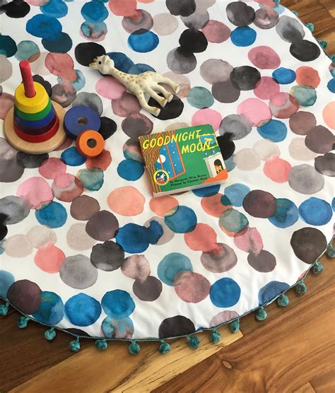 Round Baby Play Mat Abstract Watercolor Spots Gender Etsy Baby