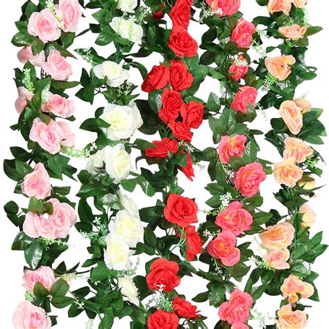 1 2 4 8 wedding artificial rose garland silk flower vine ivy garden floral decor ebay