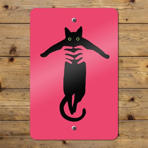 Black Cat Being Lifted Home Business Office Sign Ebay
