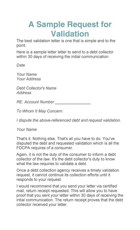 12 Debt Validation Letter Samples Editable Download Word Pdf