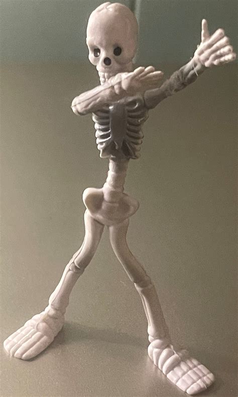 Vintage Bendable Poseable Skeleton Toy Figure 1980s Halloween Décor Or