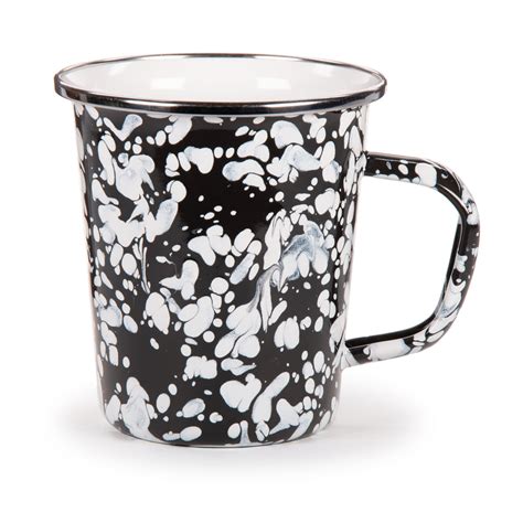 Bl66s4 Set Of 4 16 Oz Latte Mugs Black Swirl Design Upc