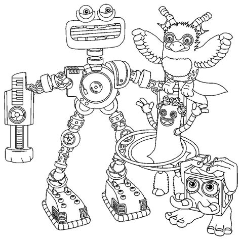 Coloring Pages My Singing Monsters Having Fun With Children
