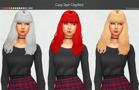 Kot Cat Cazy`s Taylr Hair Clayified Sims 4 Hairs