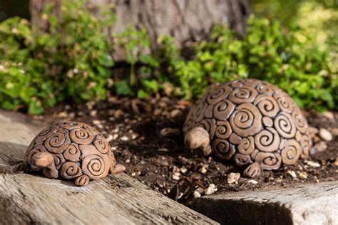 Small Handmade Ceramic Turtle Garden Decor Etsy
