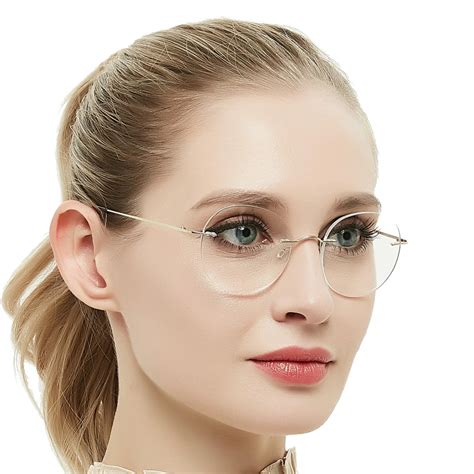 Spectacle Frame Eyeglasses Women Men Computer Optical Prescription Male Titanium Rimless Clear