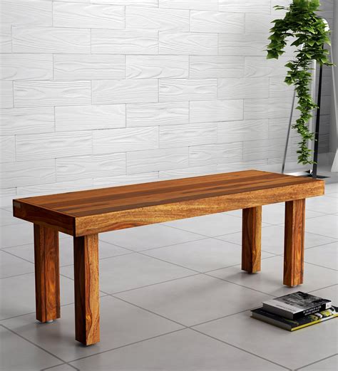 Buy Acropolis Solid Wood Bench In Rustic Teak Finish By Woodsworth