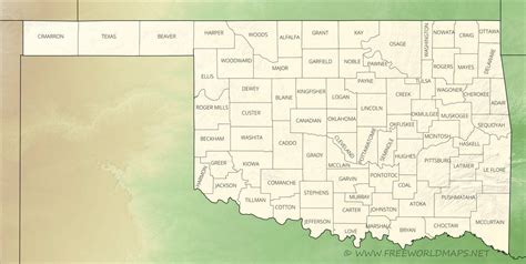 Physical Map Of Oklahoma