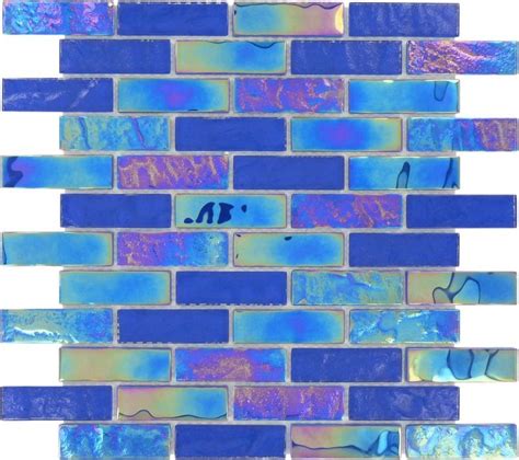 Naval Blue 1x3 Glossy And Iridescent Glass Tile Iridescent Glass Tiles Iridescent Glass