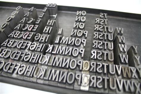Vintage Metal Letterpress Letters Uppercase Alphabet Etsy