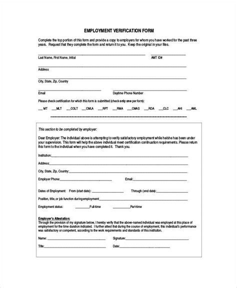 / free 6+ sample employment verification forms in pdf. 28 Free Employee Verification form Template in 2020 ...