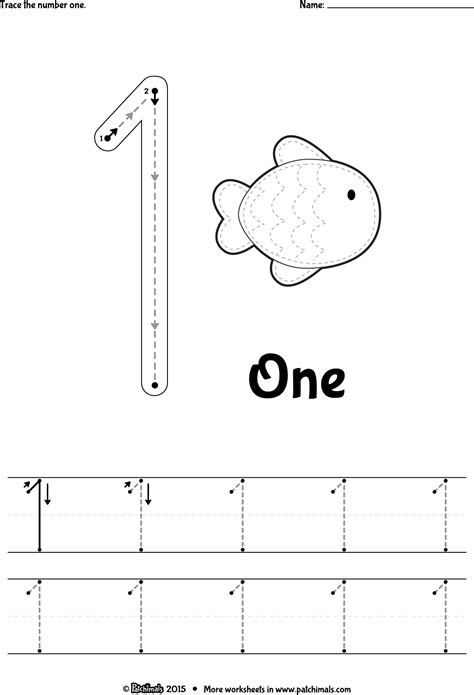 Free Number 1 Worksheets Pictures Math Free Preschool Worksheet With