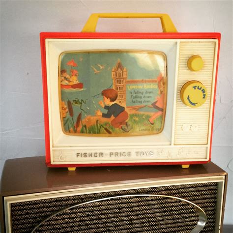 Vintage Fisher Price Giant Screen Tv Music Box Two Tunes Two Etsy