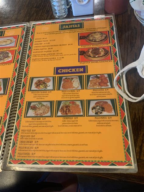 Menu at Guadalajara Mexican Grill restaurant, Pittsburg