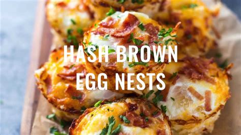 In a large nonstick skillet, heat butter over medium heat. Hash Brown Egg Nests - YouTube