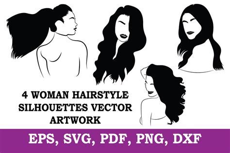 Woman Hairstyle Silhouettes Vector Svg Graphic By Kanchan Kanti Chatterjee Creative Fabrica