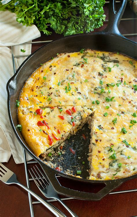 Skillet Sausage Egg And Cheese Grits Breakfast Bake Recipe