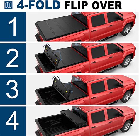 Buy Mostplus Quad Fold Hard Truck Bed Tonneau Cover Compatible With