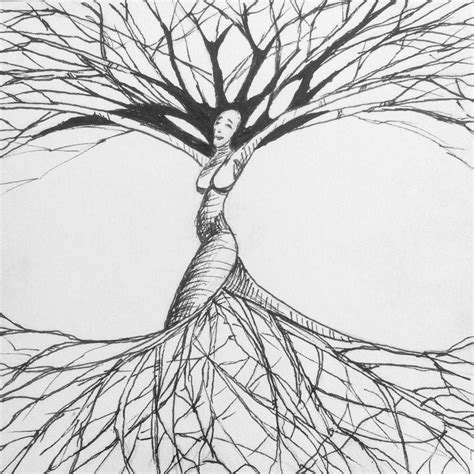 Easy Tree Of Life Drawing Tree Drawing Pencil Line Tattoos Designs