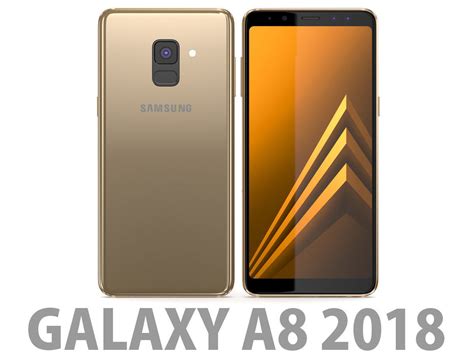 Samsung Galaxy A8 2018 Gold 3d Model Cgtrader