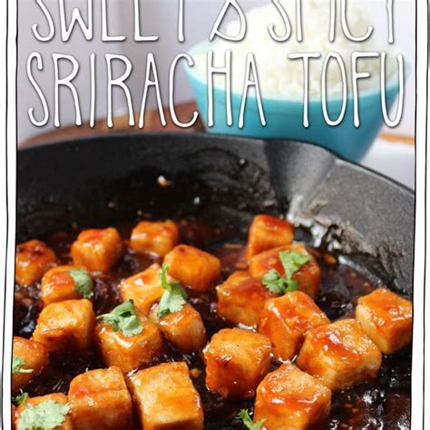 Impress your guests with these chewy blackened tofu steaks. Sweet & Spicy Sriracha Tofu | Recipe | Tofu recipes, Sriracha tofu recipe, Main dish recipes