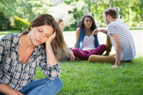 Lonely Student Feeling Excluded On Campus Stock Image Image Of Casual