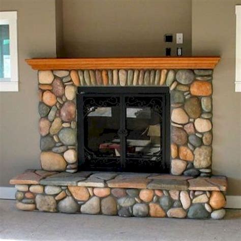 35 Creative Ideas Wall Decor With River Rock River Rock Fireplaces