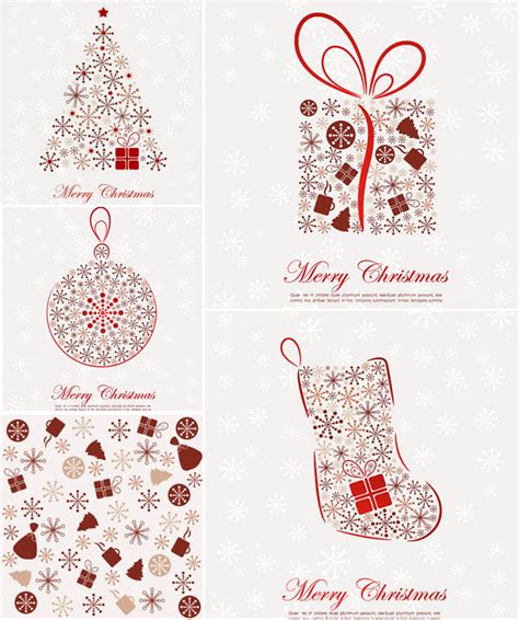 Elegant Stylized Christmas Cards Vector Vector Graphics Blog